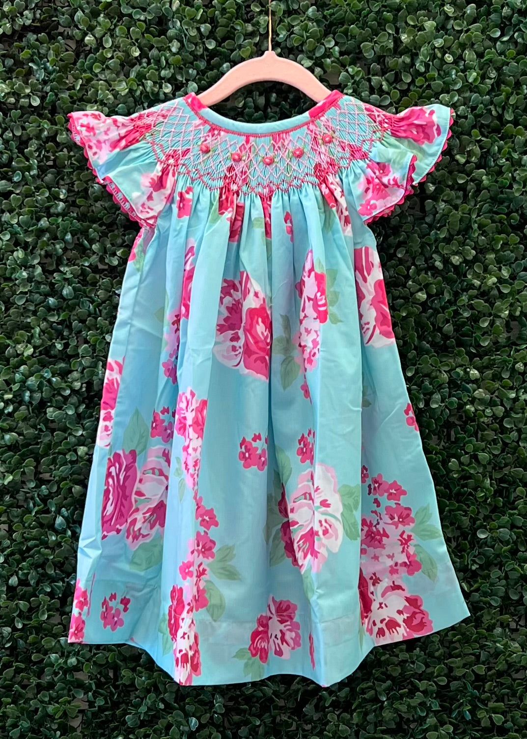 RTS Pink & Blue Floral Smock