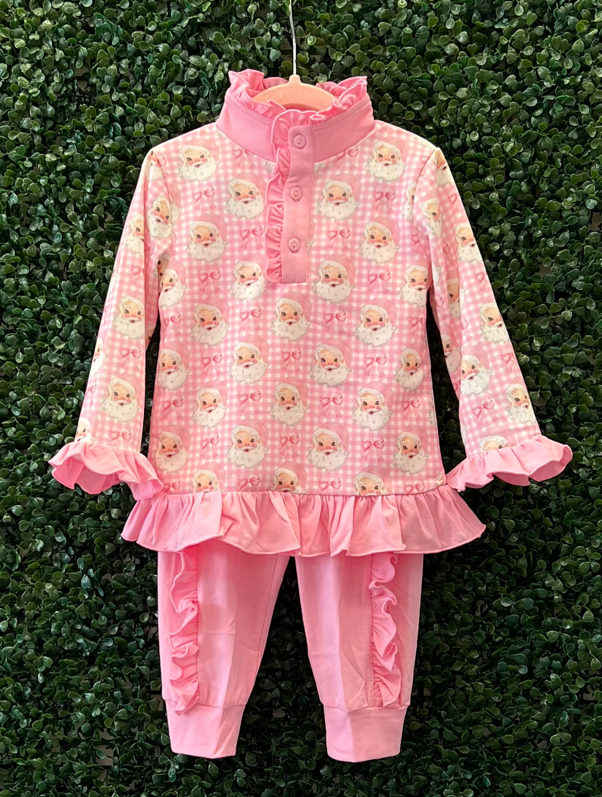 RTS Pink Santa Bow Jogger Set Collection