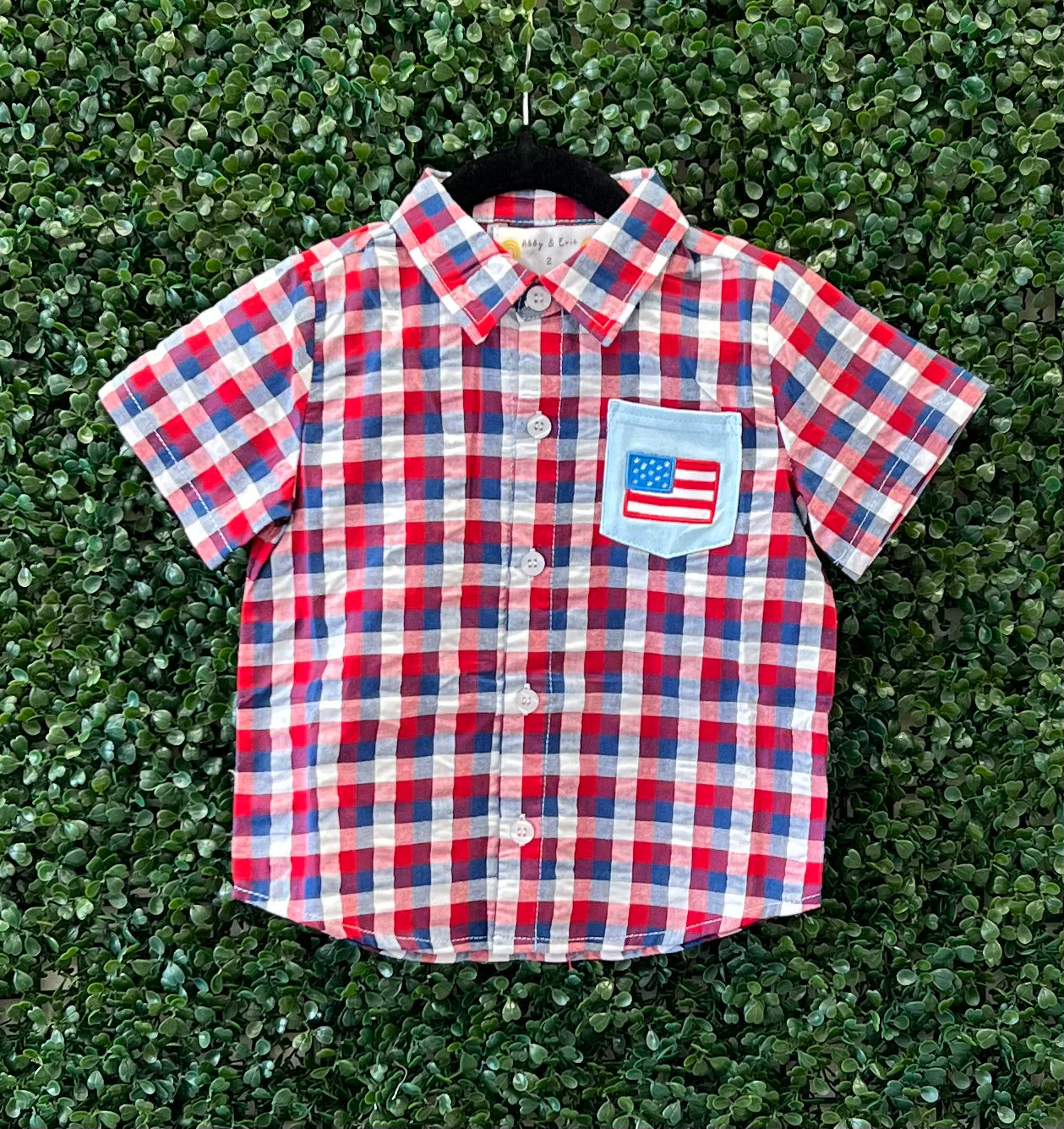 Discounted Plaid Red White and Blue Flag Shirt Collection