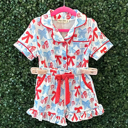 RTS Red, White and Blue Bows Pajama Collection