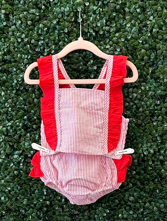 RTS Red and White Seersucker Swim Collection