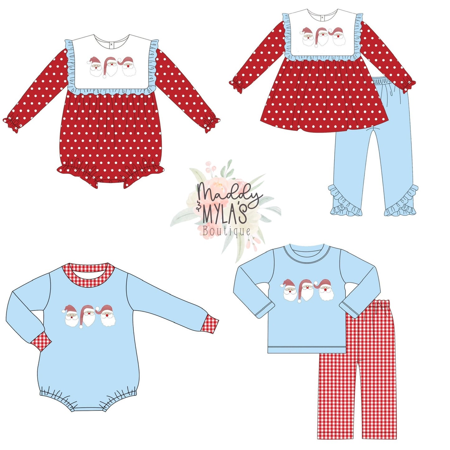 Pre-Order Red and Blue Faces of Santa Collection
