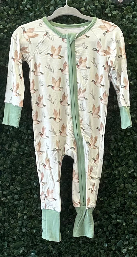 RTS Green Duck Print Bamboo