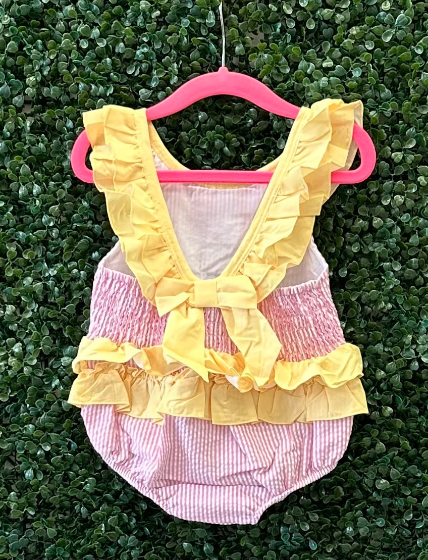 RTS Hot Pink and Yellow Seersucker Swim Collection
