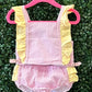 Dscounted Hot Pink and Yellow Seersucker Swim Collection