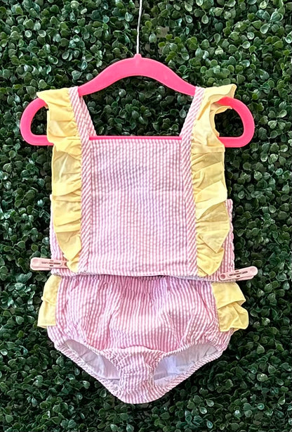 RTS Hot Pink and Yellow Seersucker Swim Collection