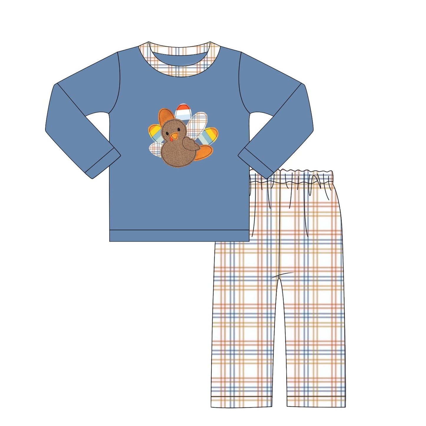 Pre-Order A Little Applique Turkey Sibling Set Collection