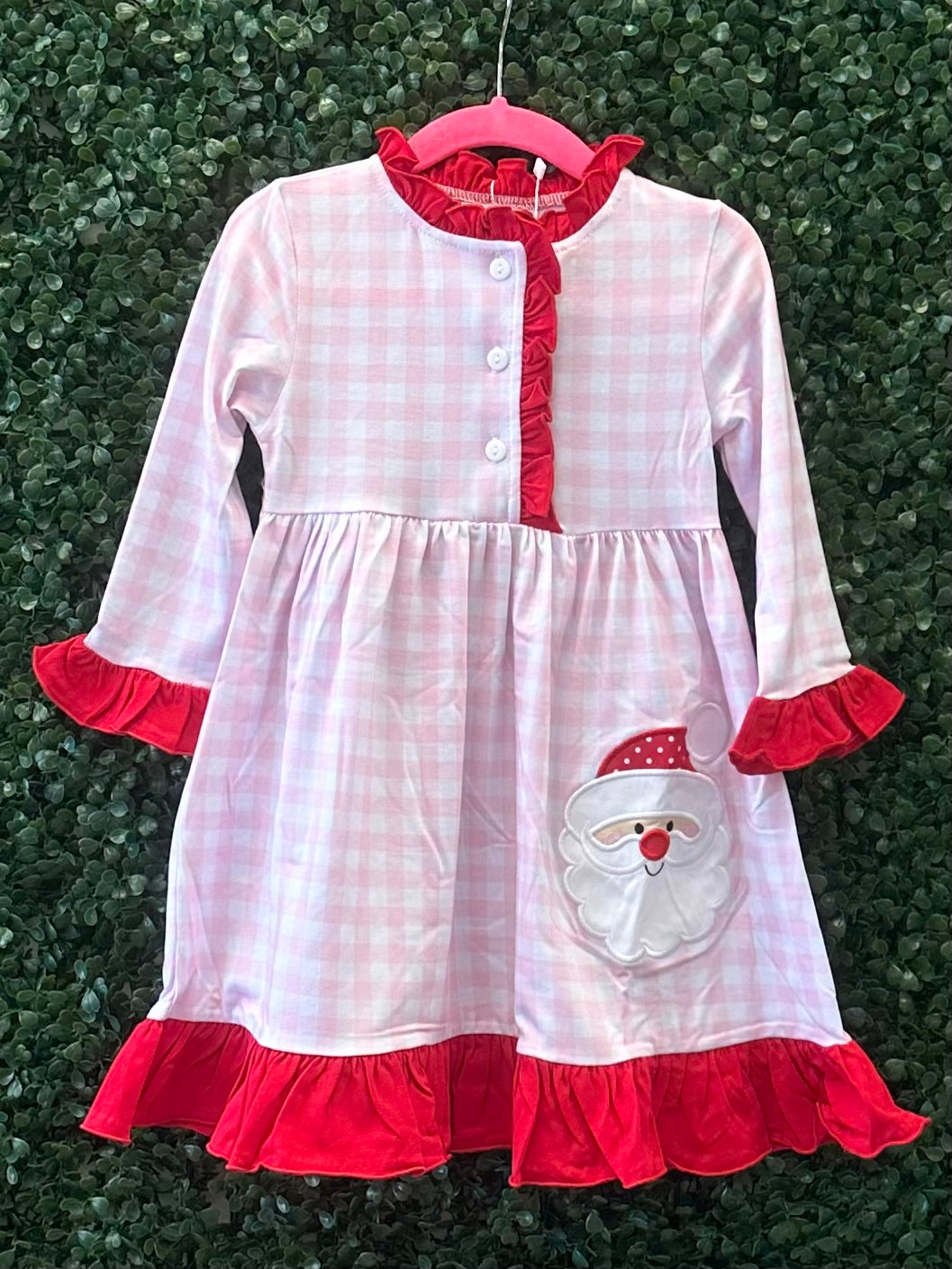 RTS Pink Gingham Santa  Pajamas Collection