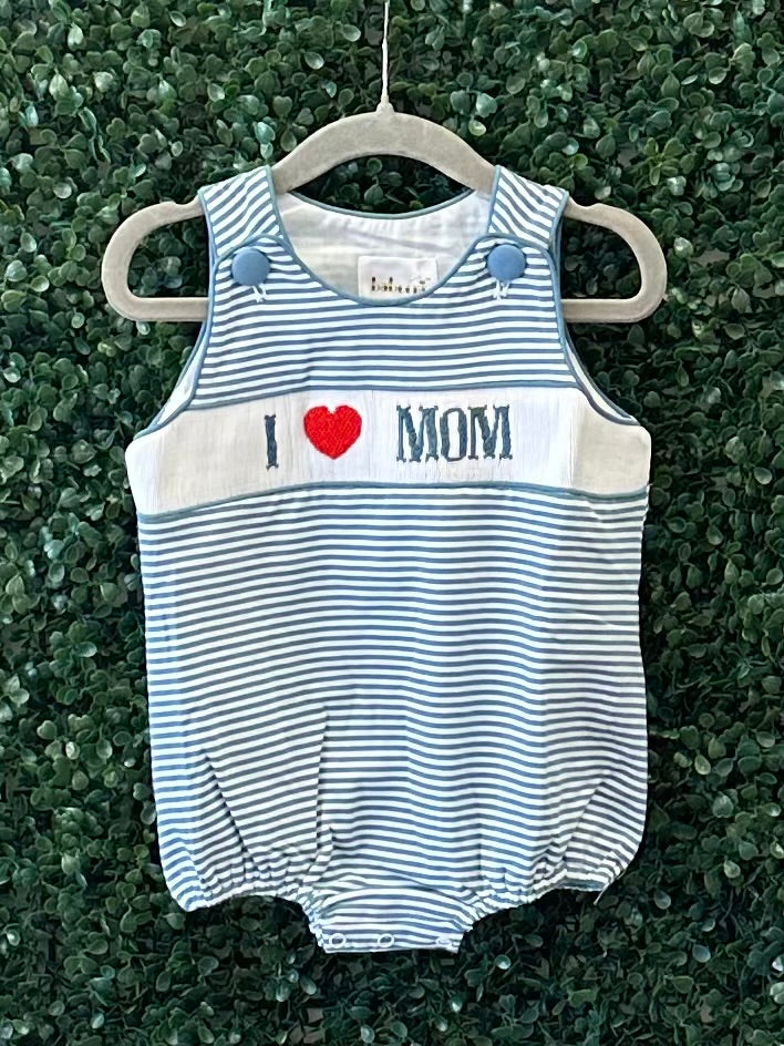 RTS I Heart Mom Blue Smock Collection