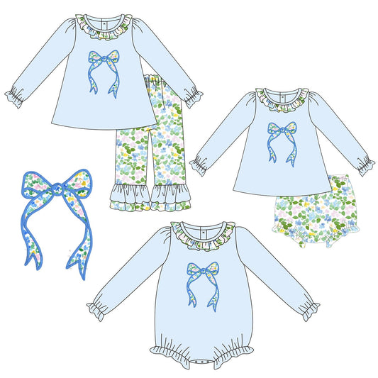 Pre-Order BYS PO38 Blue Pastel Floral Bow Collection