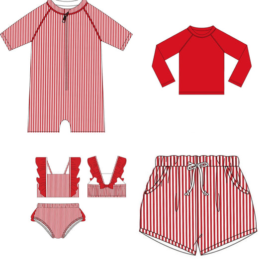 Pre-Order Red and White Swimsuit Collection