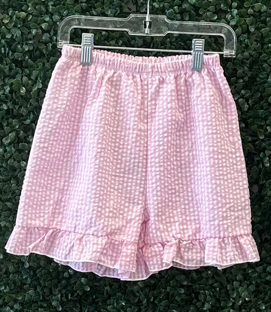 Discounted Girls Pink Seersucker Shorts