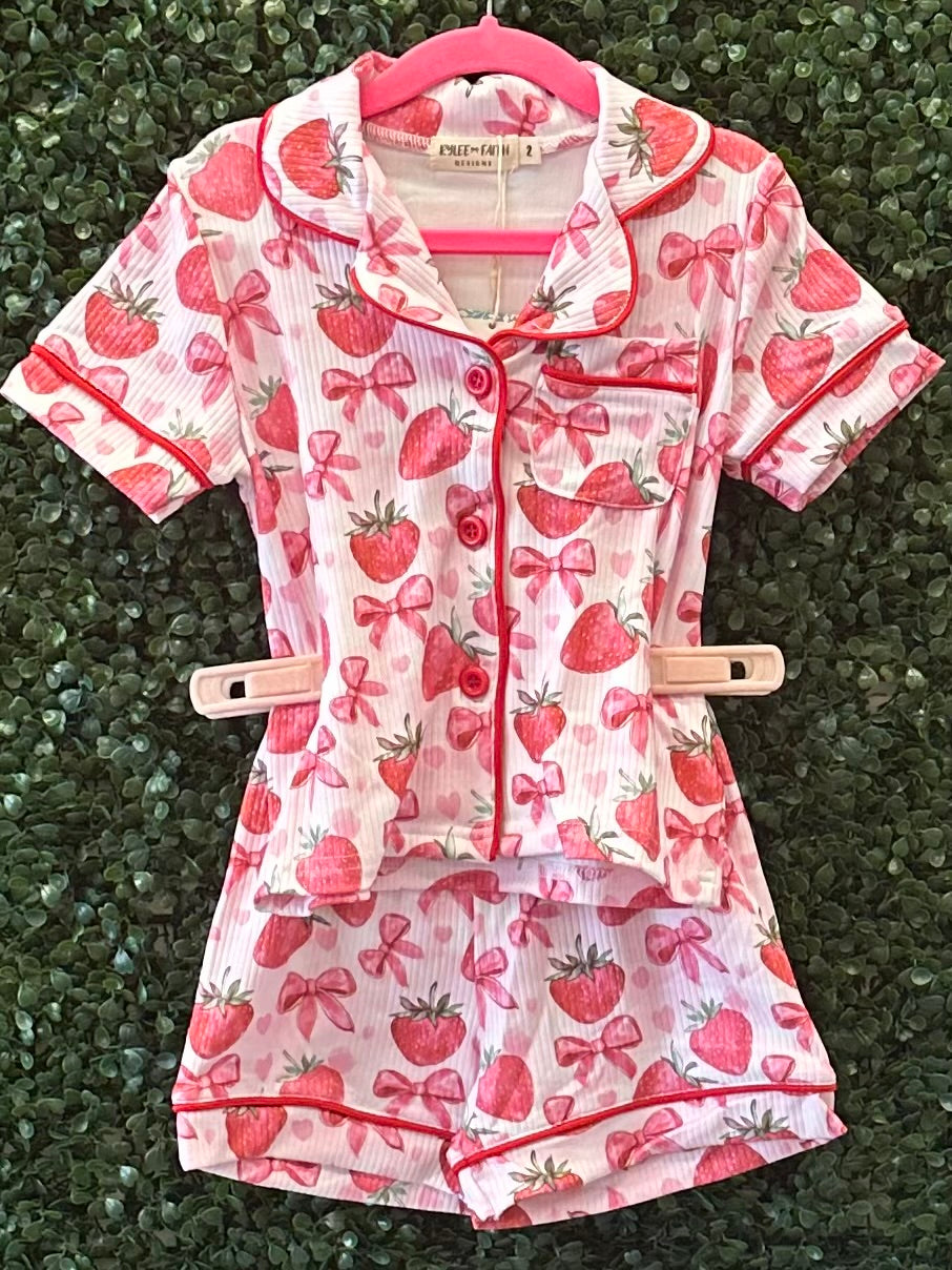 RTS Sweet Strawberries and Bows Pajama Collection