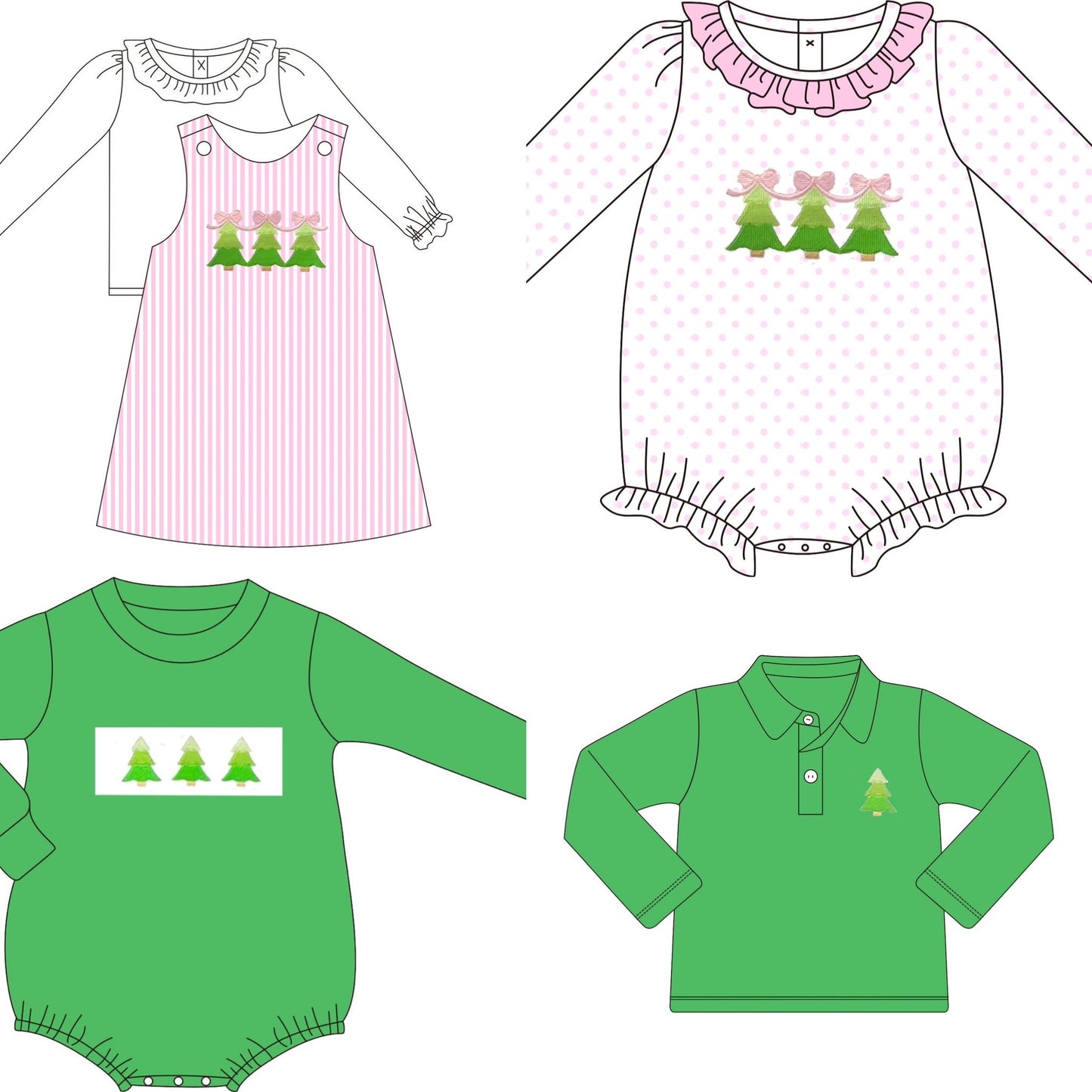 Pre-Order Christmas Tree Trio Sibling Set Collection