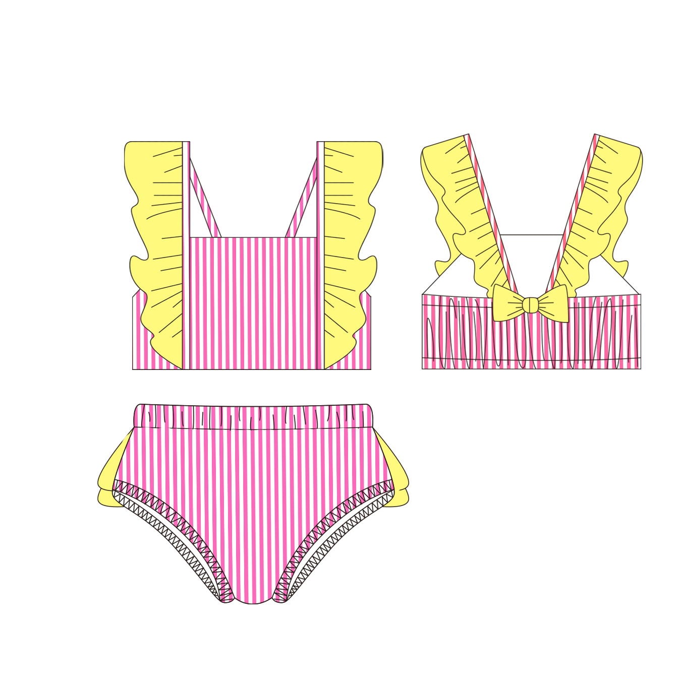 Pre-Order Hot Pink and Yellow Swimsuit Collection