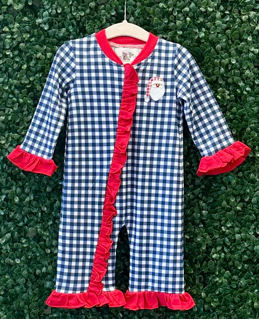 Discounted Blue Plaid Santa Christmas Pajama Collection