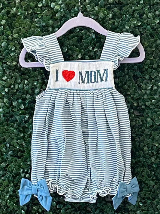 RTS I Heart Mom Blue Smock Collection
