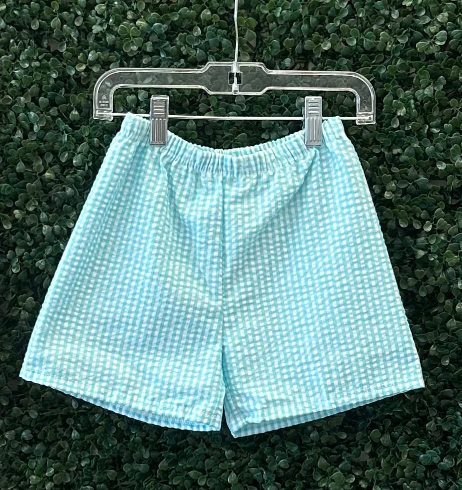 Discounted Boys Blue Seersucker Shorts