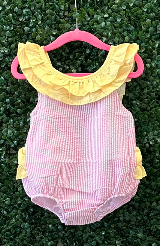 RTS Hot Pink and Yellow Seersucker Swim Collection