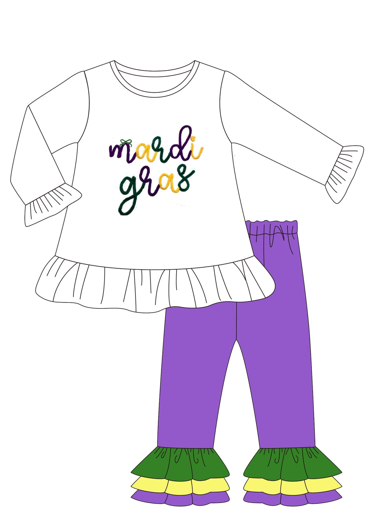 Pre-Order Mardi Gras Ruffles and Bows Collection