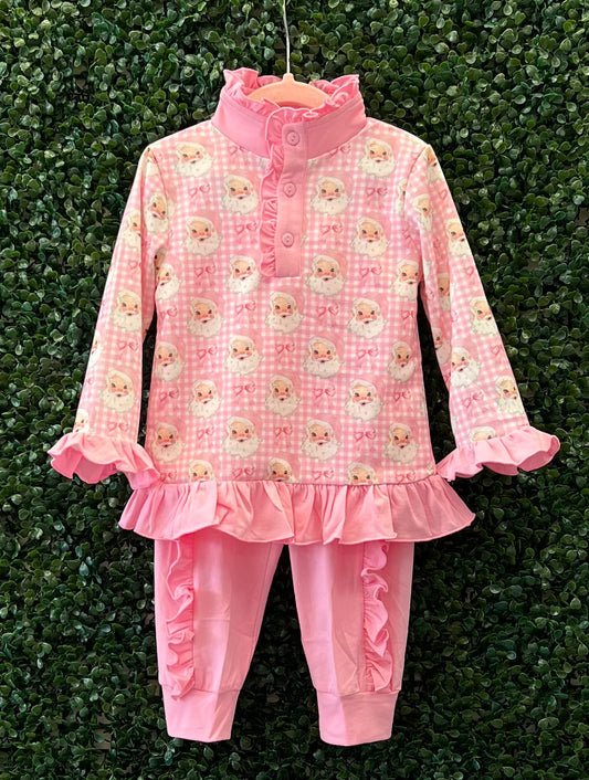 RTS Pink Santa Bow Jogger Set Collection