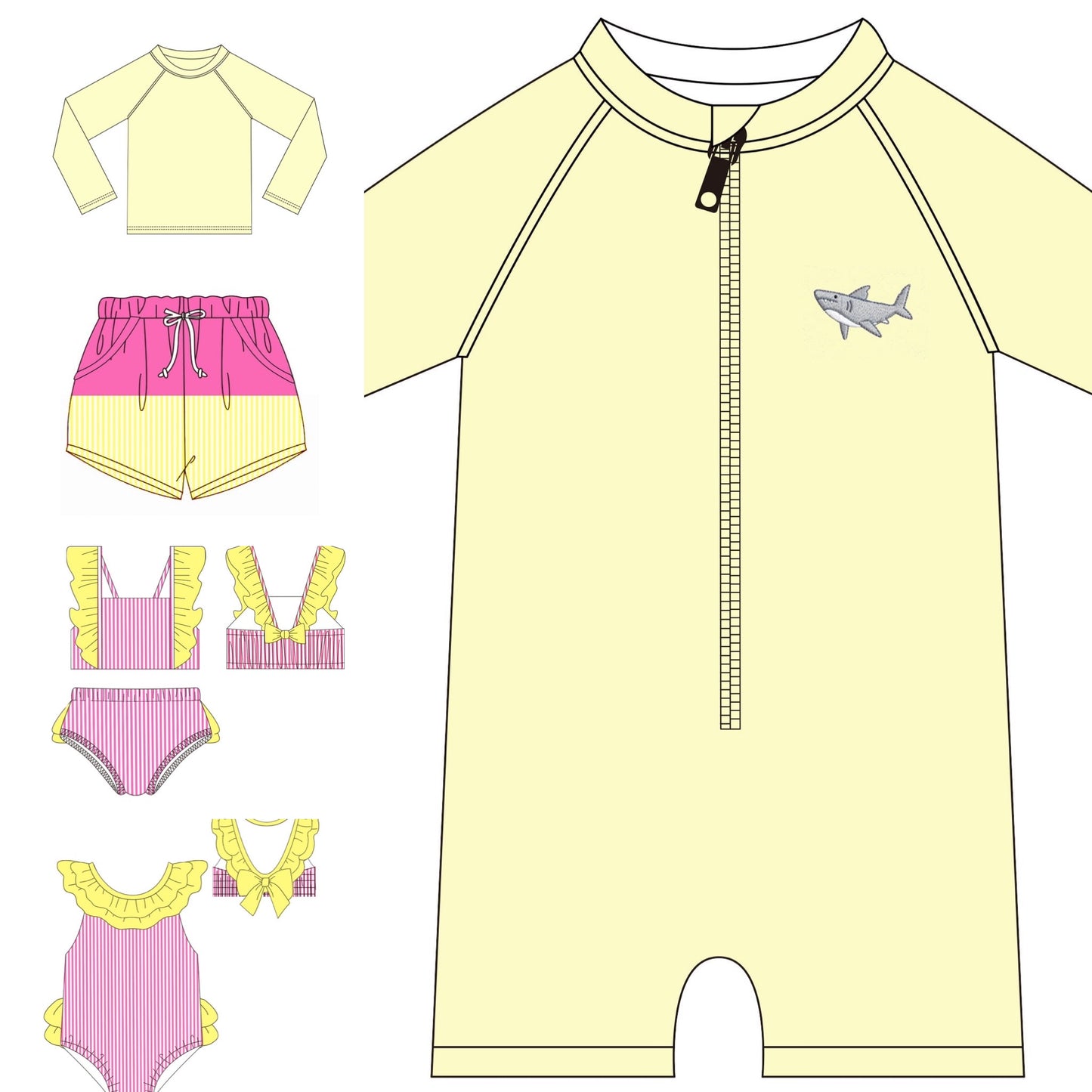 Pre-Order Hot Pink and Yellow Swimsuit Collection