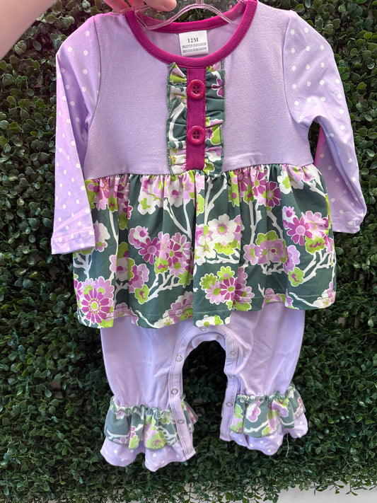 RTS Purple Floral Romper